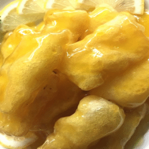 白身魚のレモンソースかけ