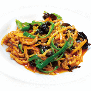 細切り豚肉の四川風炒め